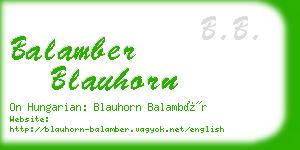 balamber blauhorn business card